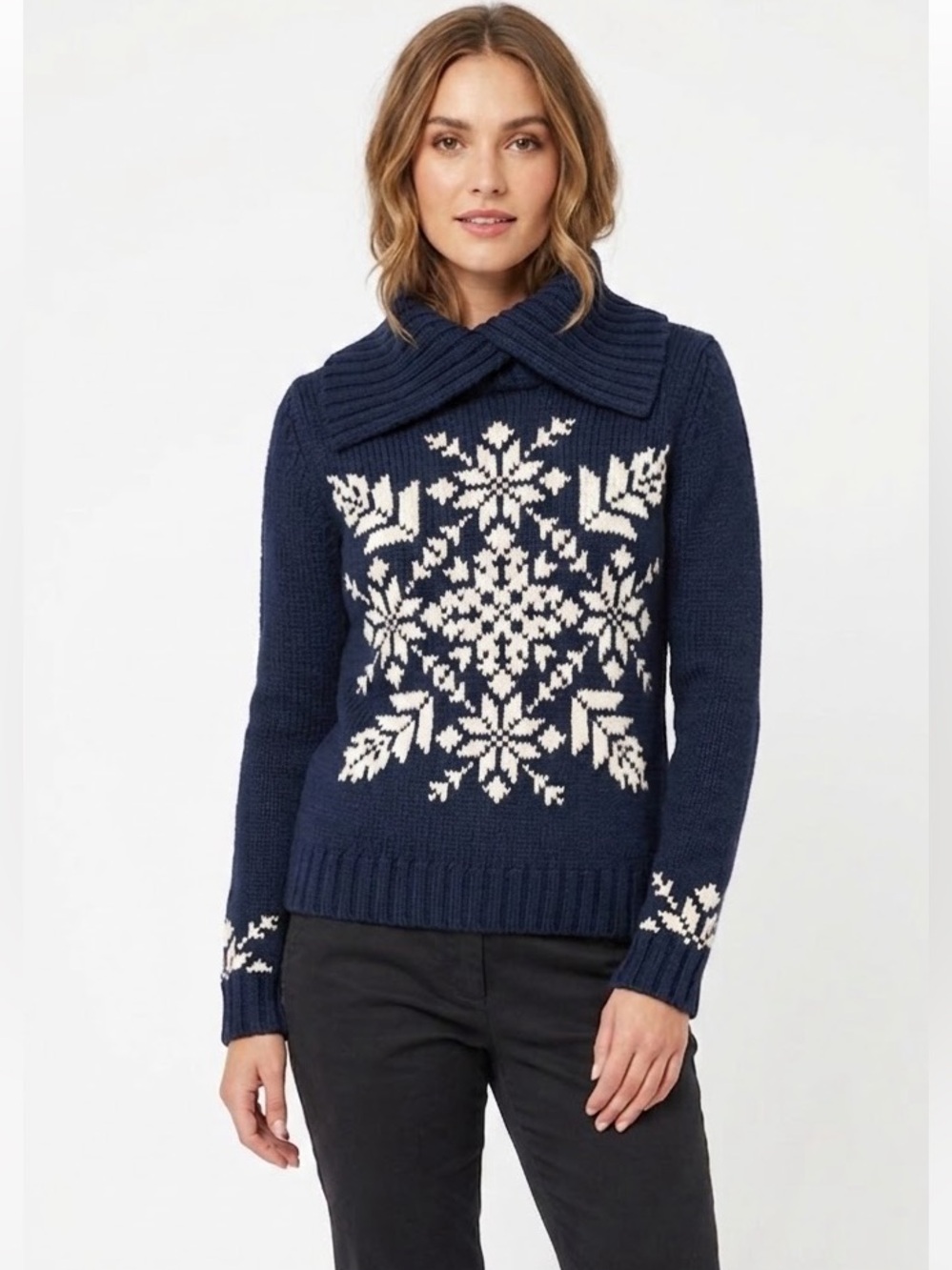 Eddie Bauer Cottagecore Mock Neck Sweater Merino Wool Cabincore Cozy Earthy